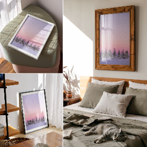 Retro plagát Zimná krajina