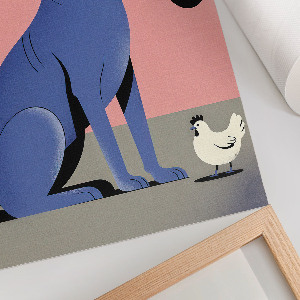 Poster na stenu Pes a kura