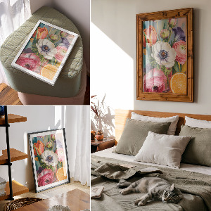 Plagát do obývačky Farebné kvety