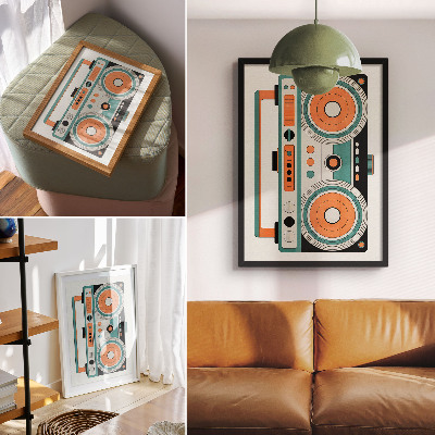 Retro plagát Retro boombox