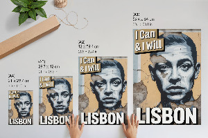 Retro plagát Lisabonská nástenná maľba