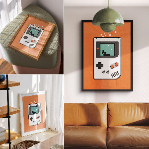 Retro plagát s motívom retro Gameboya