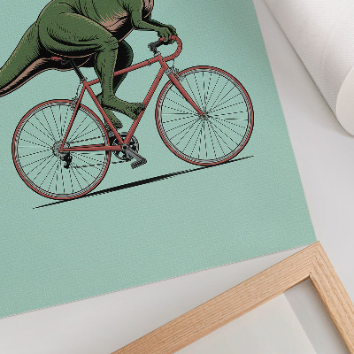Plagát do obývačky Dinosaurus na bicykli
