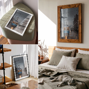 Poster na stenu Modrá električka