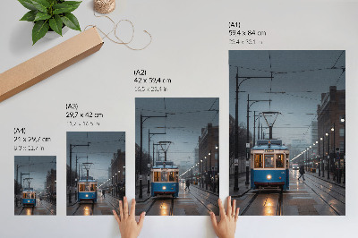 Poster na stenu Modrá električka