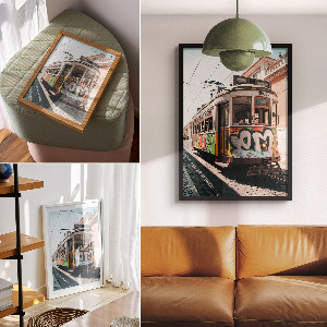 Retro plagát Graffiti električka