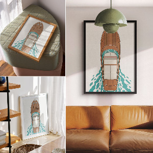 Retro plagát Štýlová jachta