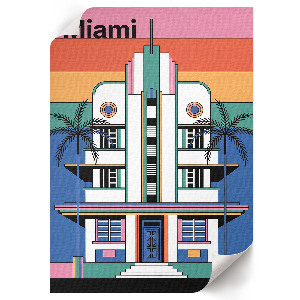 Retro plagát Art Deco v Miami