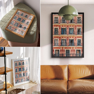 Retro plagát Farebná architektúra