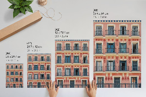 Retro plagát Farebná architektúra