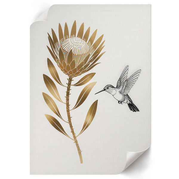 Poster na stenu Kolibrík a kvet