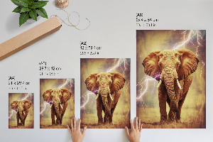 Poster na stenu Slon s bleskom