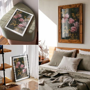 Plagát do obývačky Ružové kvety