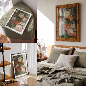 Retro plagát Elegancia kvetov