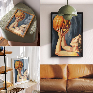 Poster na stenu Halloween tekvica