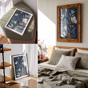 Retro plagát Kvety a listy