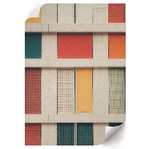 Retro plagát Farebná fasáda
