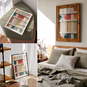 Retro plagát Farebná fasáda