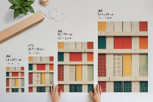 Retro plagát Farebná fasáda