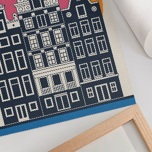 Plagát do izby Amsterdamské činžiakové domy