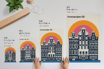 Plagát do izby Amsterdamské činžiakové domy