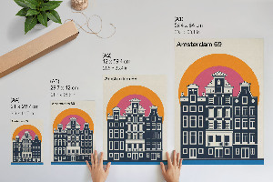 Plagát do izby Amsterdamské činžiakové domy