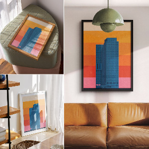 Poster na stenu Abstraktné mesto