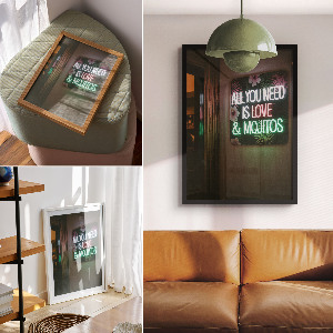 Plagát do obývačky Neónové Mojito