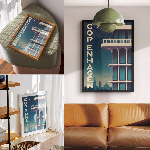 Plagát do izby Kodaň v noci