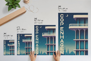 Plagát do izby Kodaň v noci