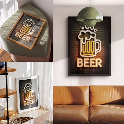 Retro plagát Neónové pivo