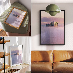 Plagát do obývačky Budovanie v oblakoch