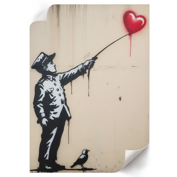 Retro plagát Graffiti na stene