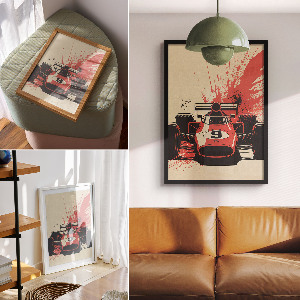 Poster na stenu Pretekárske emócie