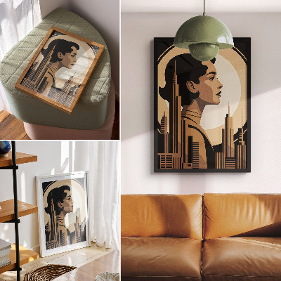 Retro plagát Portrét v štýle art deco