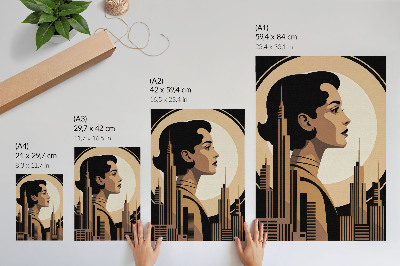 Retro plagát Portrét v štýle art deco