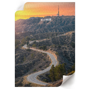 Retro plagát s motívom Hollywoodskej krajiny