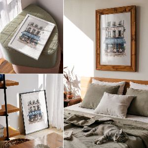 Plagát do obývačky Francúzska kaviareň