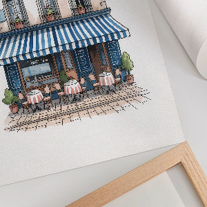 Plagát do obývačky Francúzska kaviareň