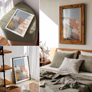 Plagát do obývačky Pastelové budovy