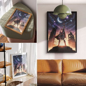 Plagát do izby Superhrdina v noci