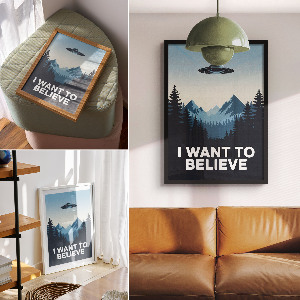 Plagát do obývačky Plagát s UFO