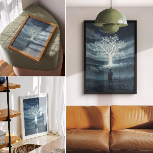 Plagát do obývačky Žiariaci strom