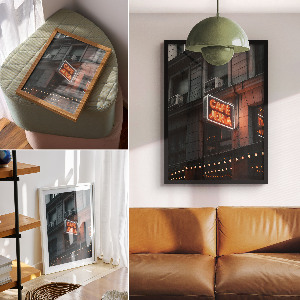 Plagát do obývačky Neónová kaviareň