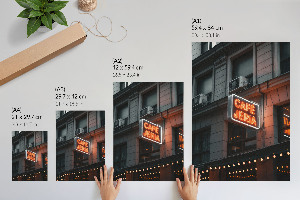 Plagát do obývačky Neónová kaviareň