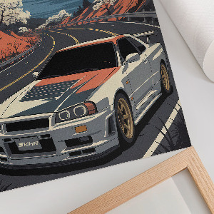 Plagát do obývačky Auto a hory