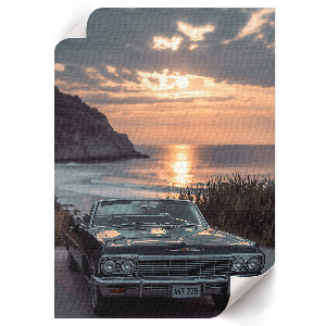 Poster na stenu Západ a auto