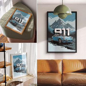 Plagát do obývačky Jazda na horách