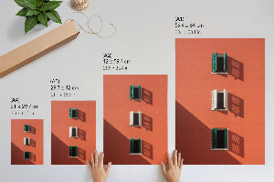 Retro plagát Oranžová fasáda