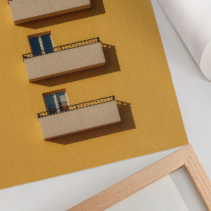 Plagát do izby Žltá architektúra